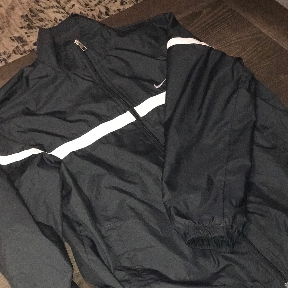 White black nike windbreaker